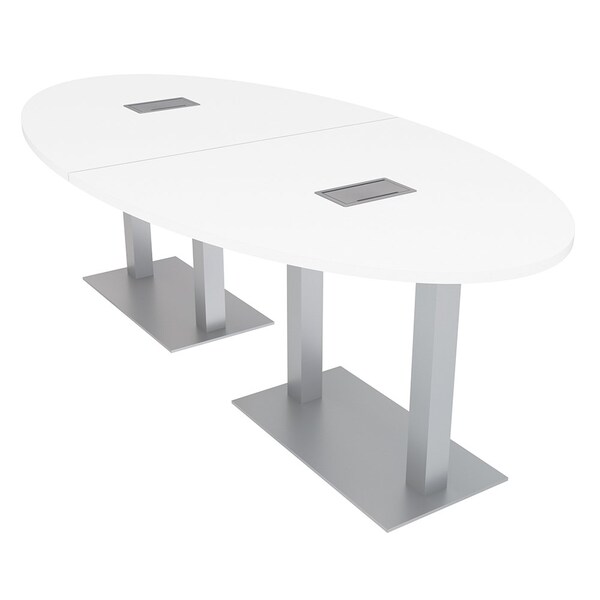 45 in W, 96 in L, 29 in H, Engineered Wood Top, White